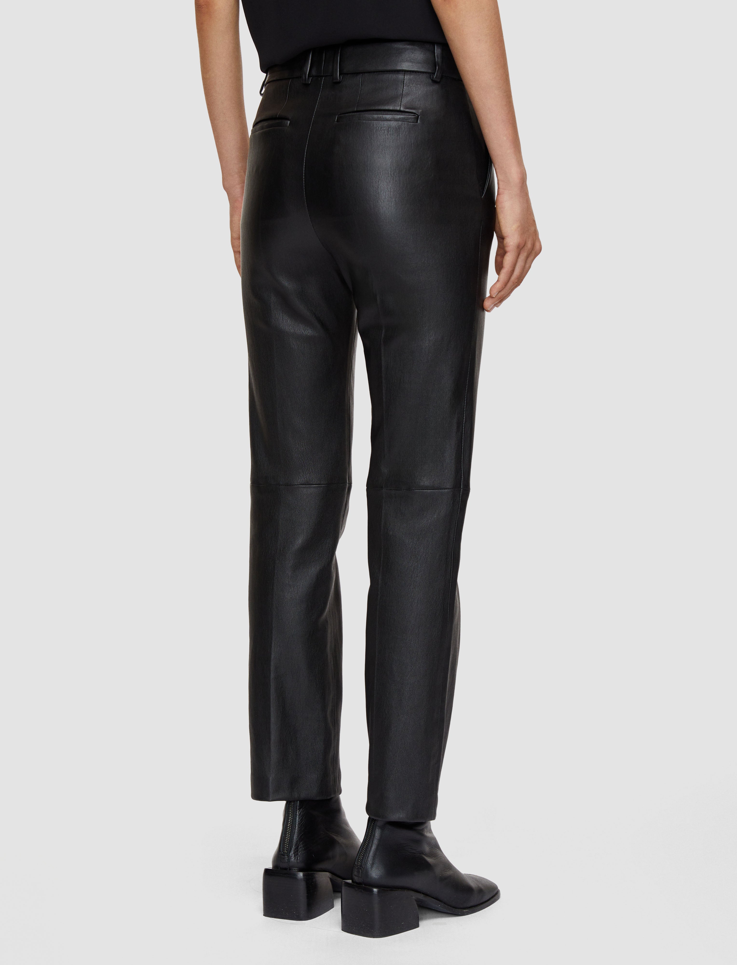black-coleman-leather-stretch-trousers-JOSEPH