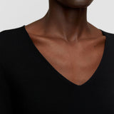 Silk Stretch V Neck Top