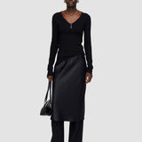 Silk Stretch V Neck Top