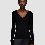 Silk Stretch V Neck Top