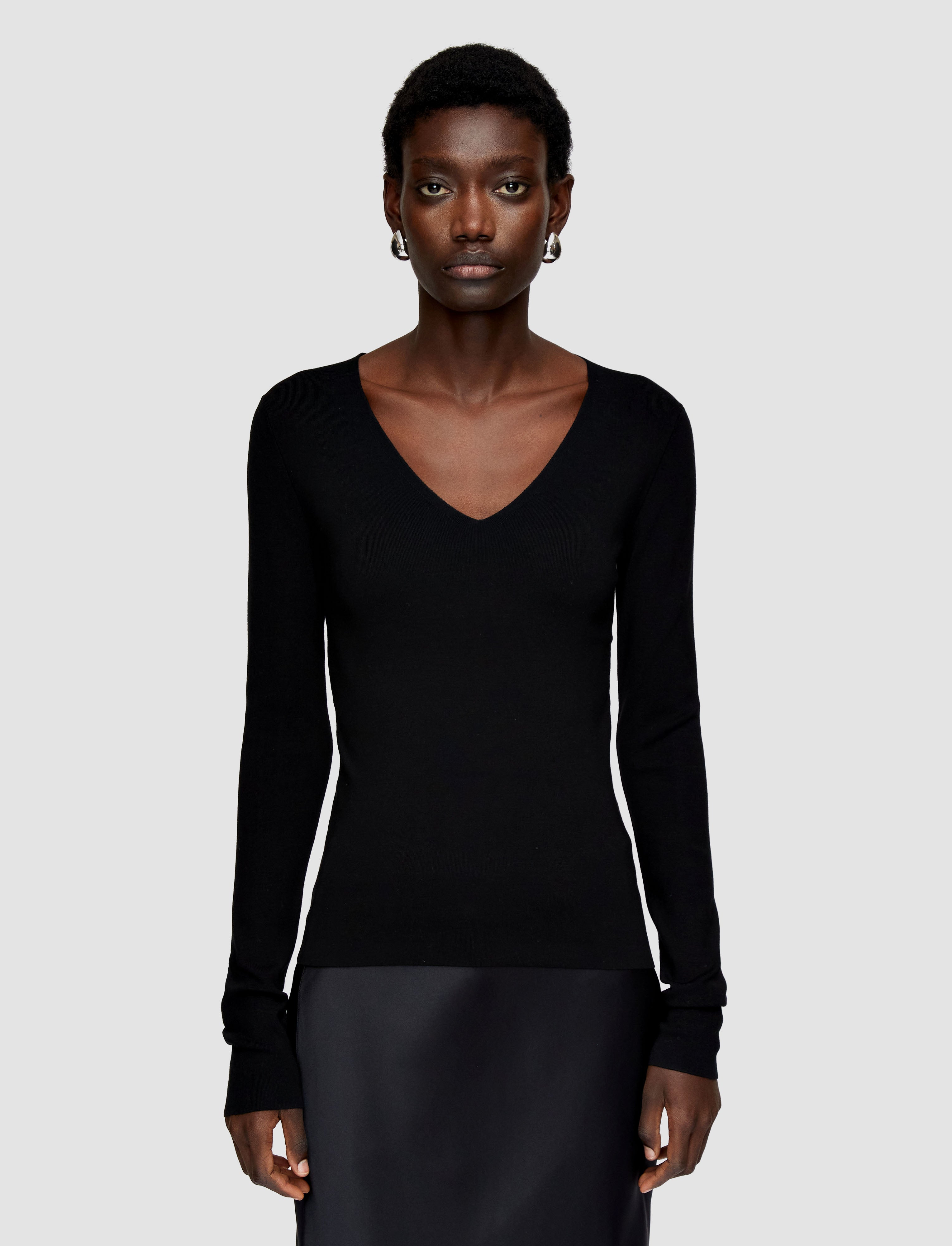 black-silk-stretch-v-neck-top-JOSEPH