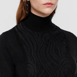 Lace Knit Mock Neck Top