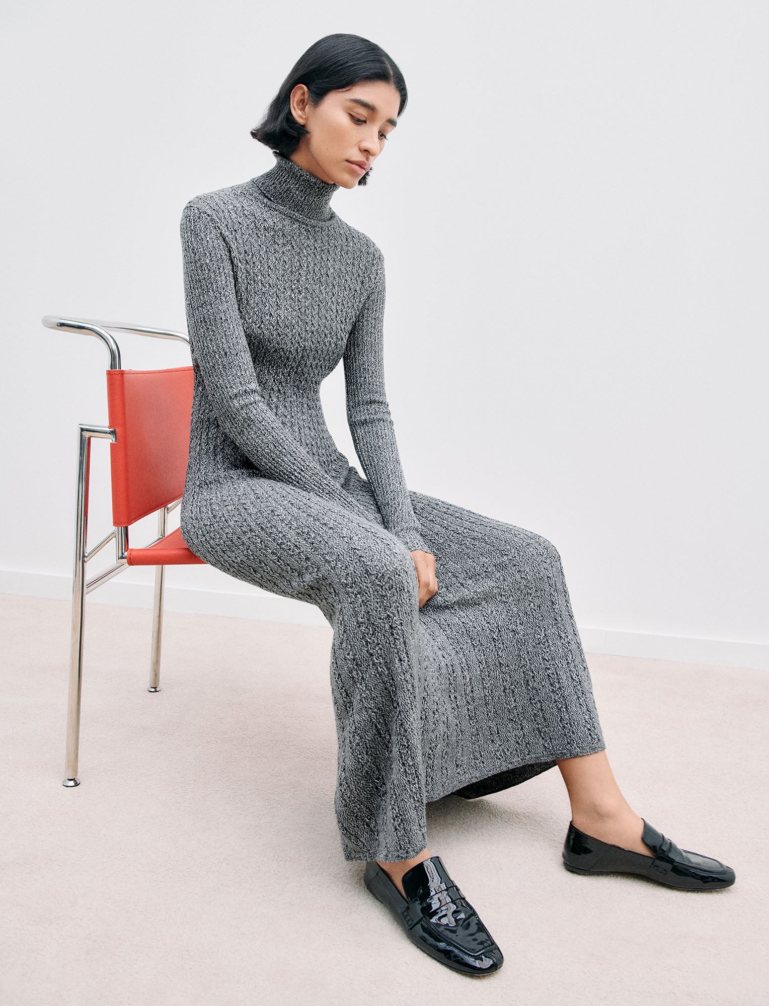 multicolour-ribbed-cable-knit-dress-JOSEPH