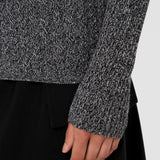 Ribbed Cable Knit High Neck Jumper