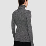 Ribbed Cable Knit High Neck Jumper