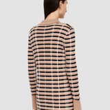 Check Wool Silk Polo Top