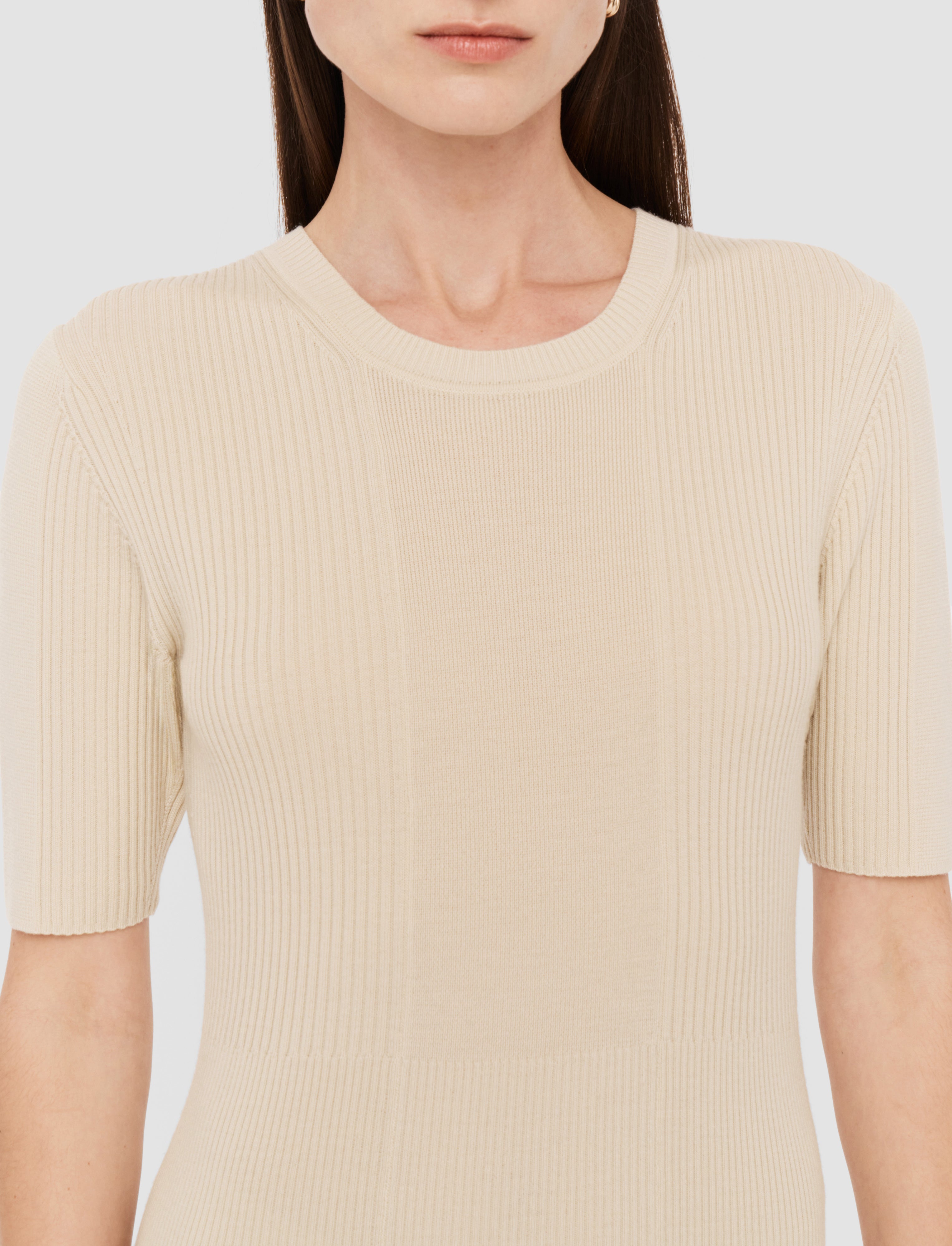 ベージュ-素晴らしい-merino-rib-ドレス-JOSEPH