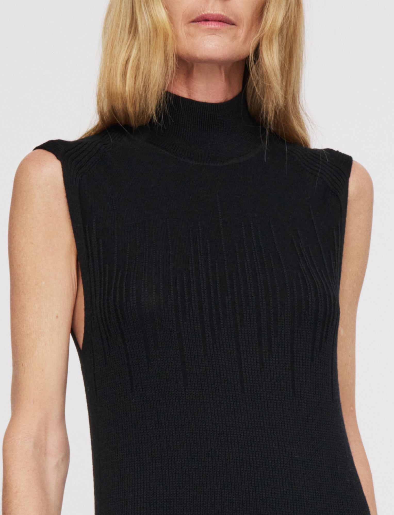 black-gradient-stitch-high-neck-dress-JOSEPH