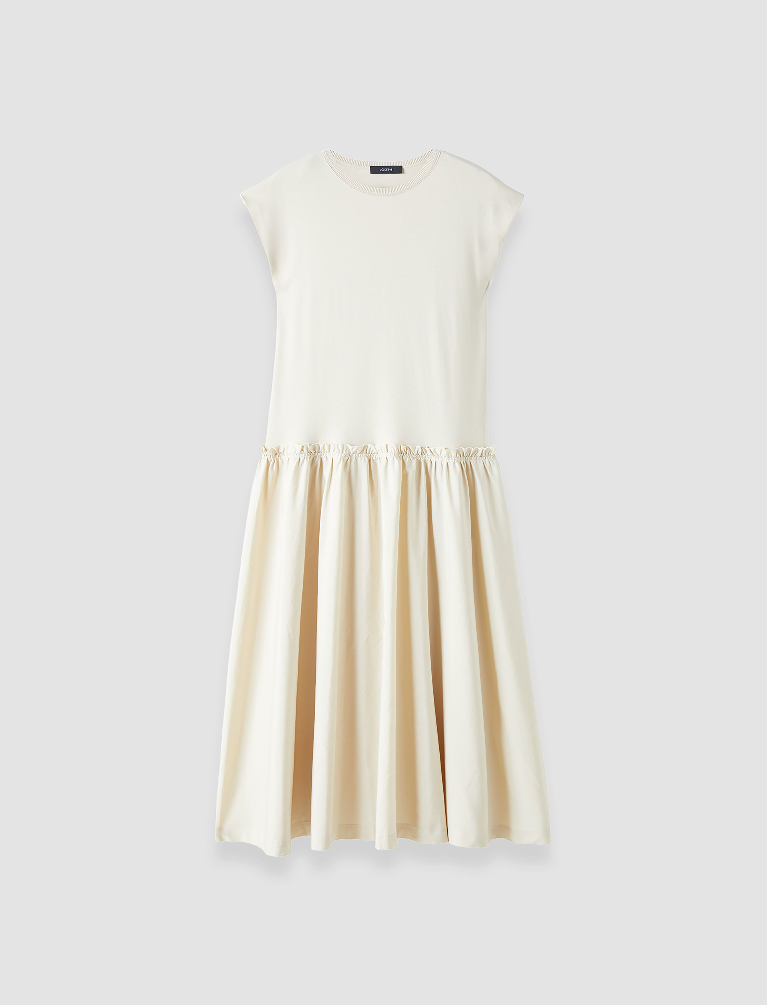 Joseph Cotton Poplin Jersey Dress - Size 38 - White - Cotton Joseph Cotton Poplin Jersey Dress - Size 38 - White - Cotton