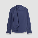 Juliana Crepe de Chine Knot Silk Blouse