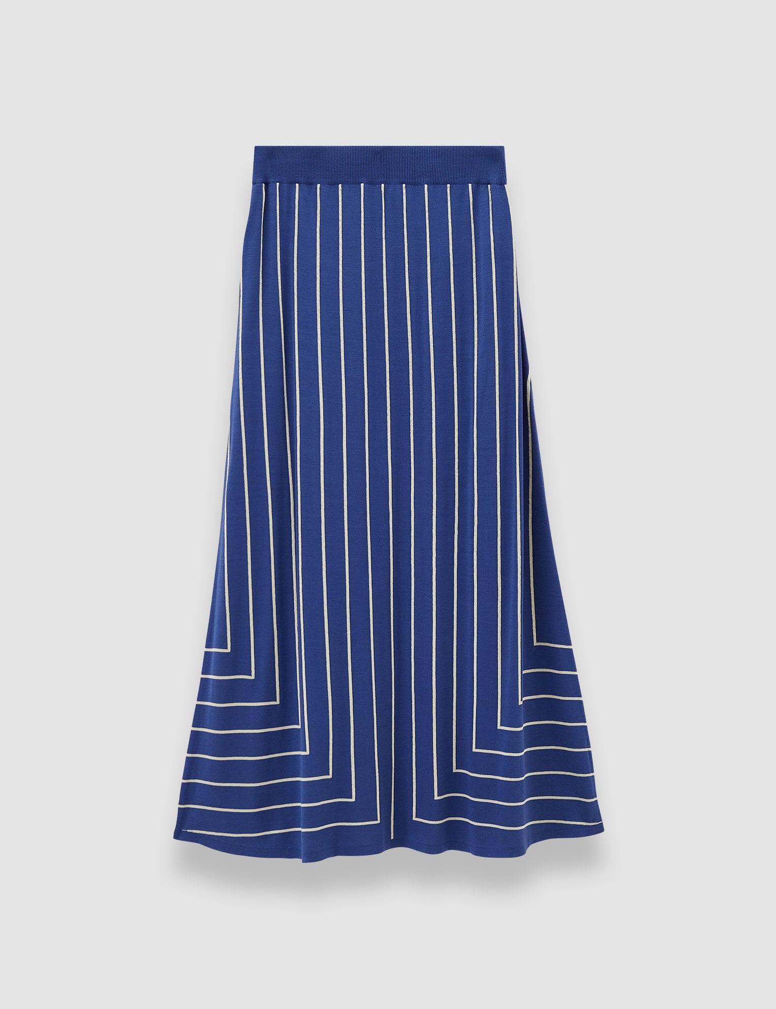 Blue Geometric Jacquard Silk Blend Skirt - Joseph