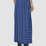 Blue Geometric Jacquard Silk Blend Skirt - Joseph