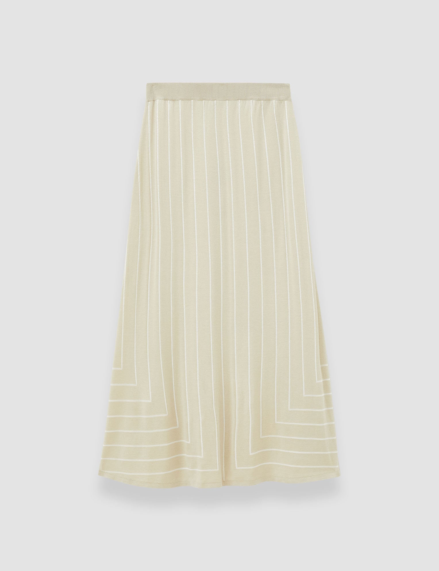 Beige Geometric Jacquard Silk Blend Skirt - Joseph