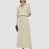 Beige Geometric Jacquard Silk Blend Skirt - Joseph