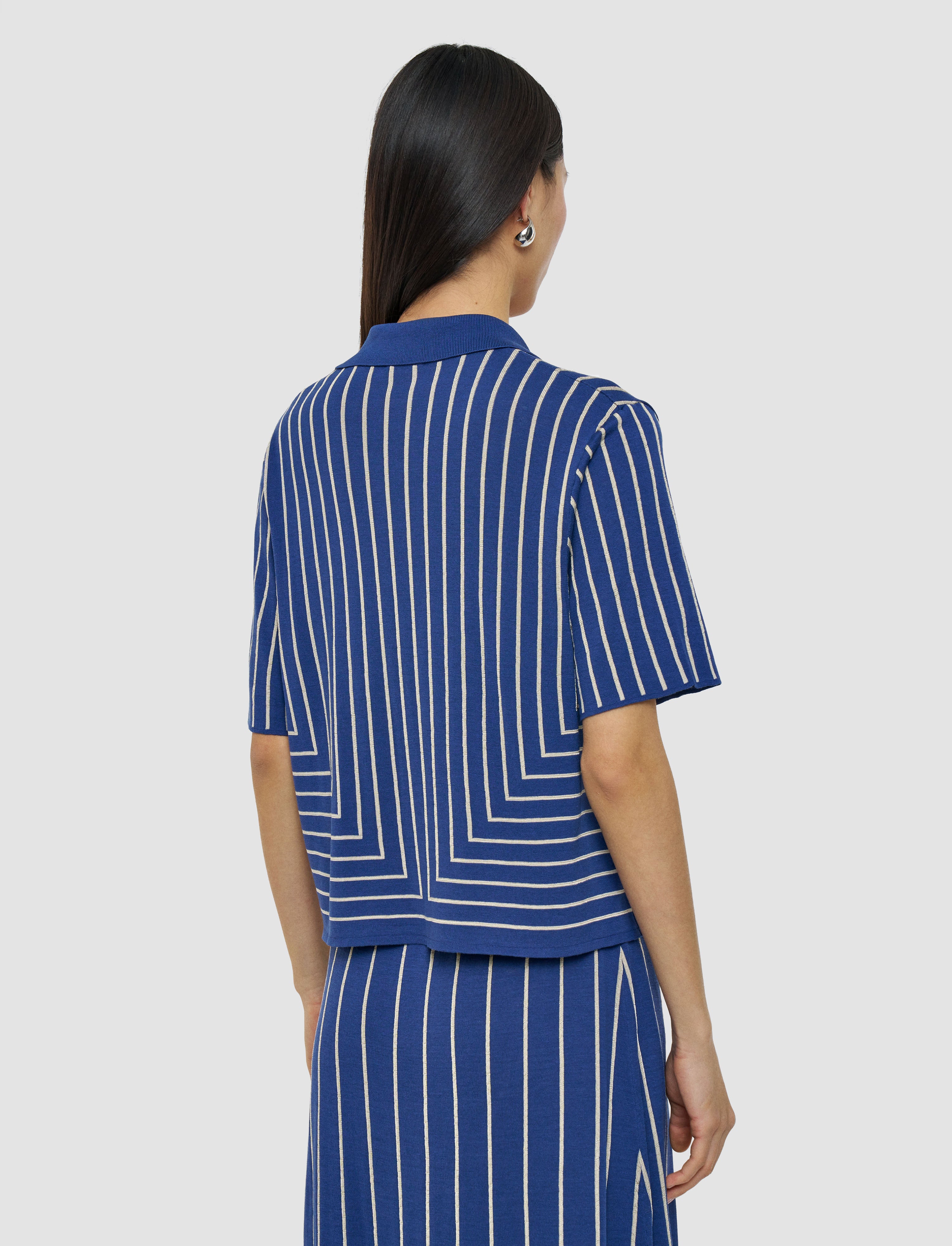 青-geometric-jacquard-silk-blend-トップ-JOSEPH