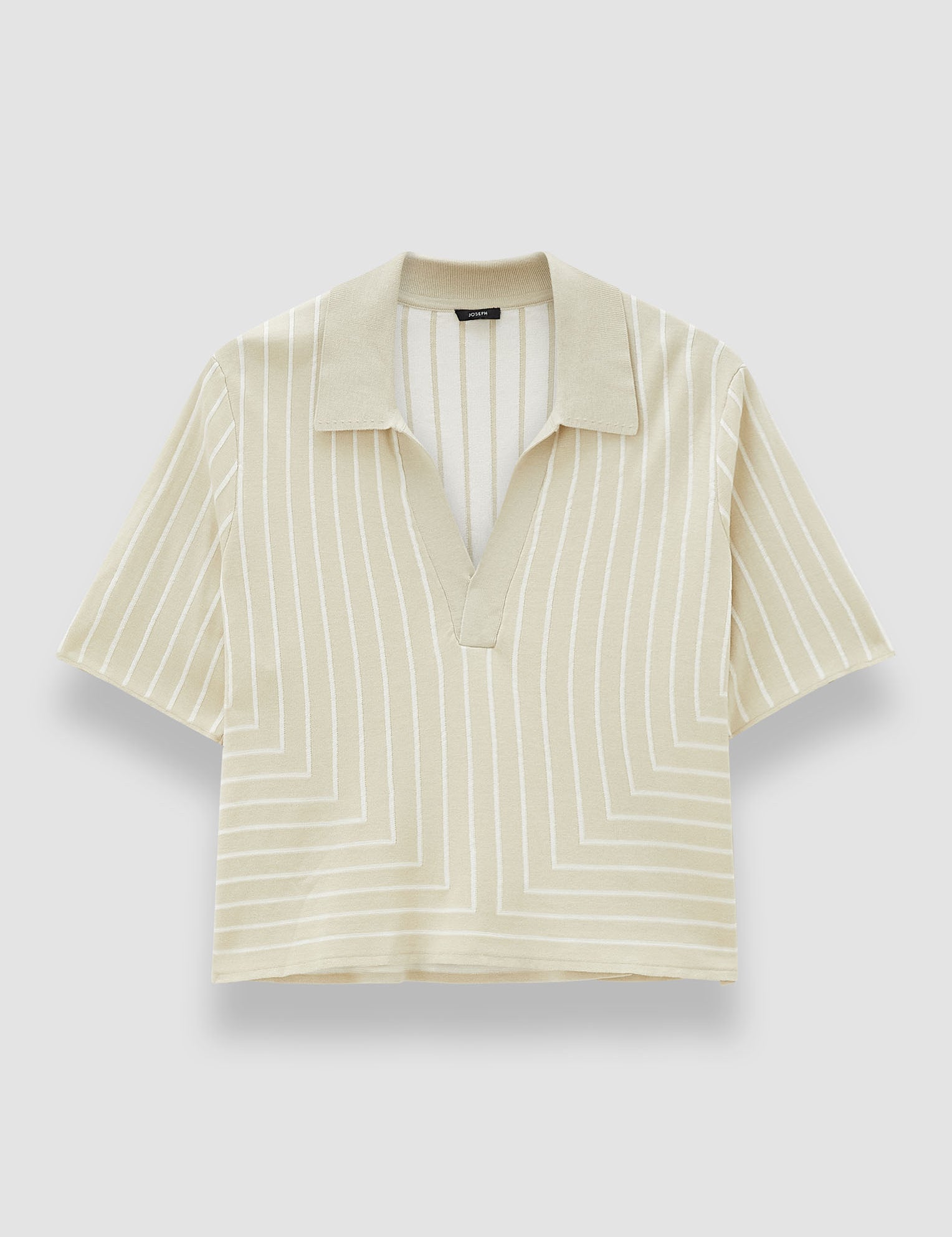 Beige Geometric Jacquard Silk Blend Top - Joseph