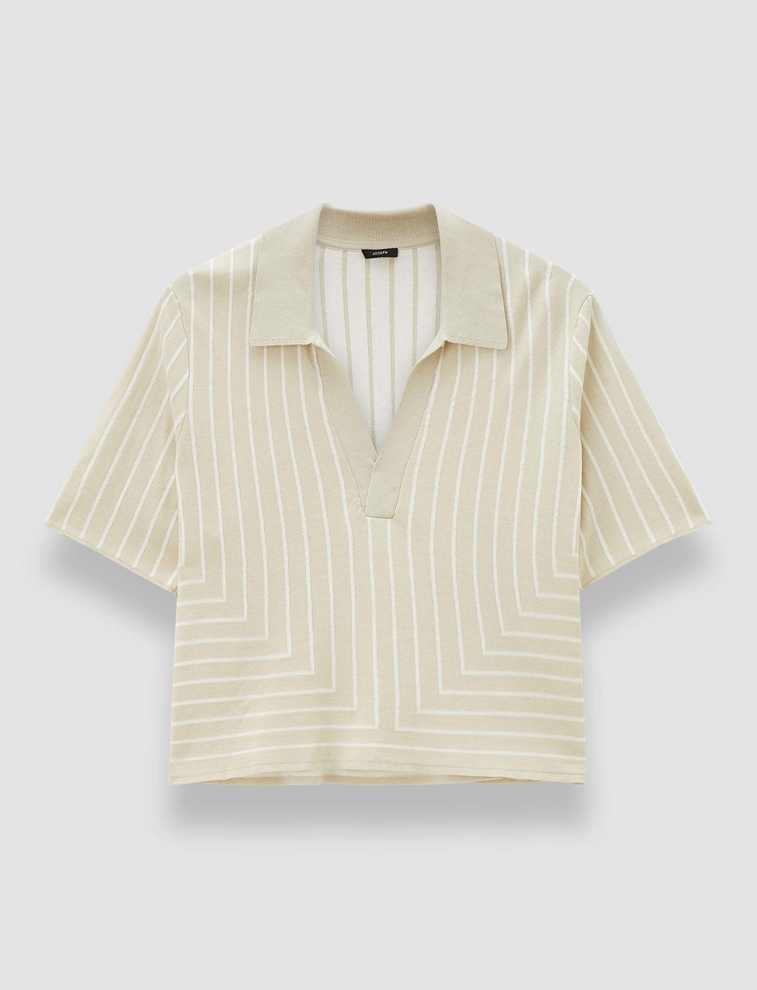 ベージュ-geometric-jacquard-silk-blend-トップ-JOSEPH