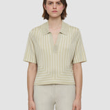 Beige Geometric Jacquard Silk Blend Top - Joseph