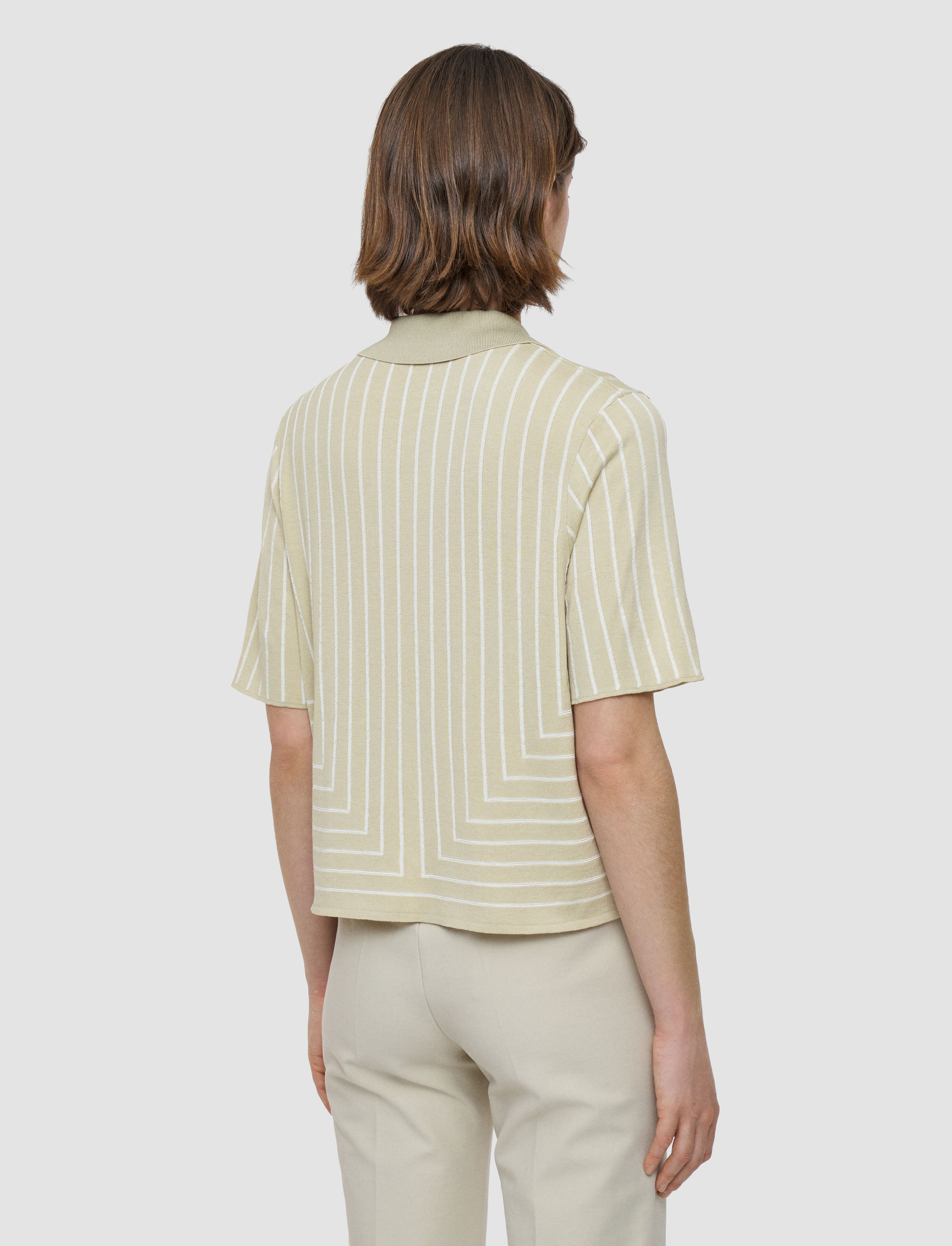 ベージュ-geometric-jacquard-silk-blend-トップ-JOSEPH