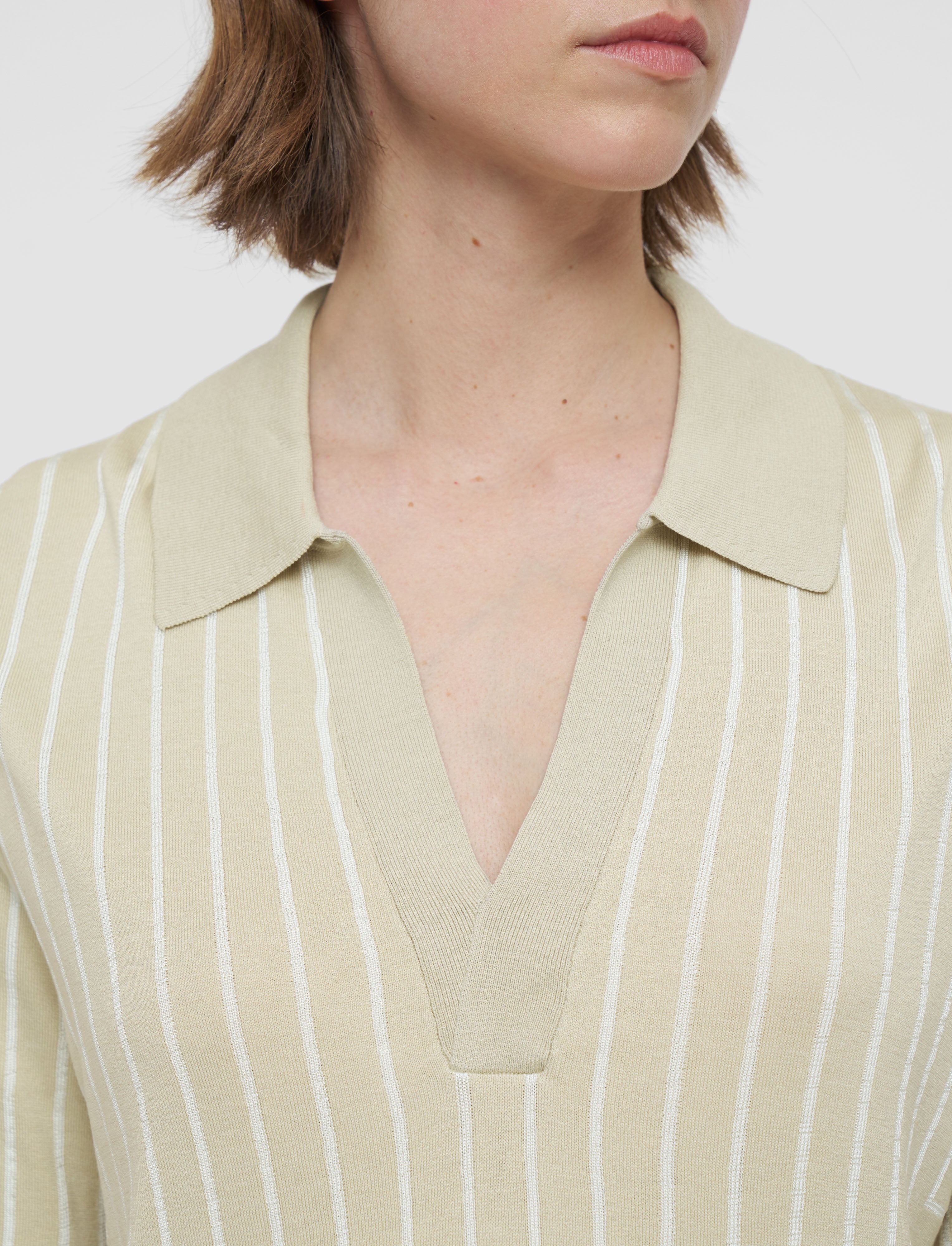 ベージュ-geometric-jacquard-silk-blend-トップ-JOSEPH