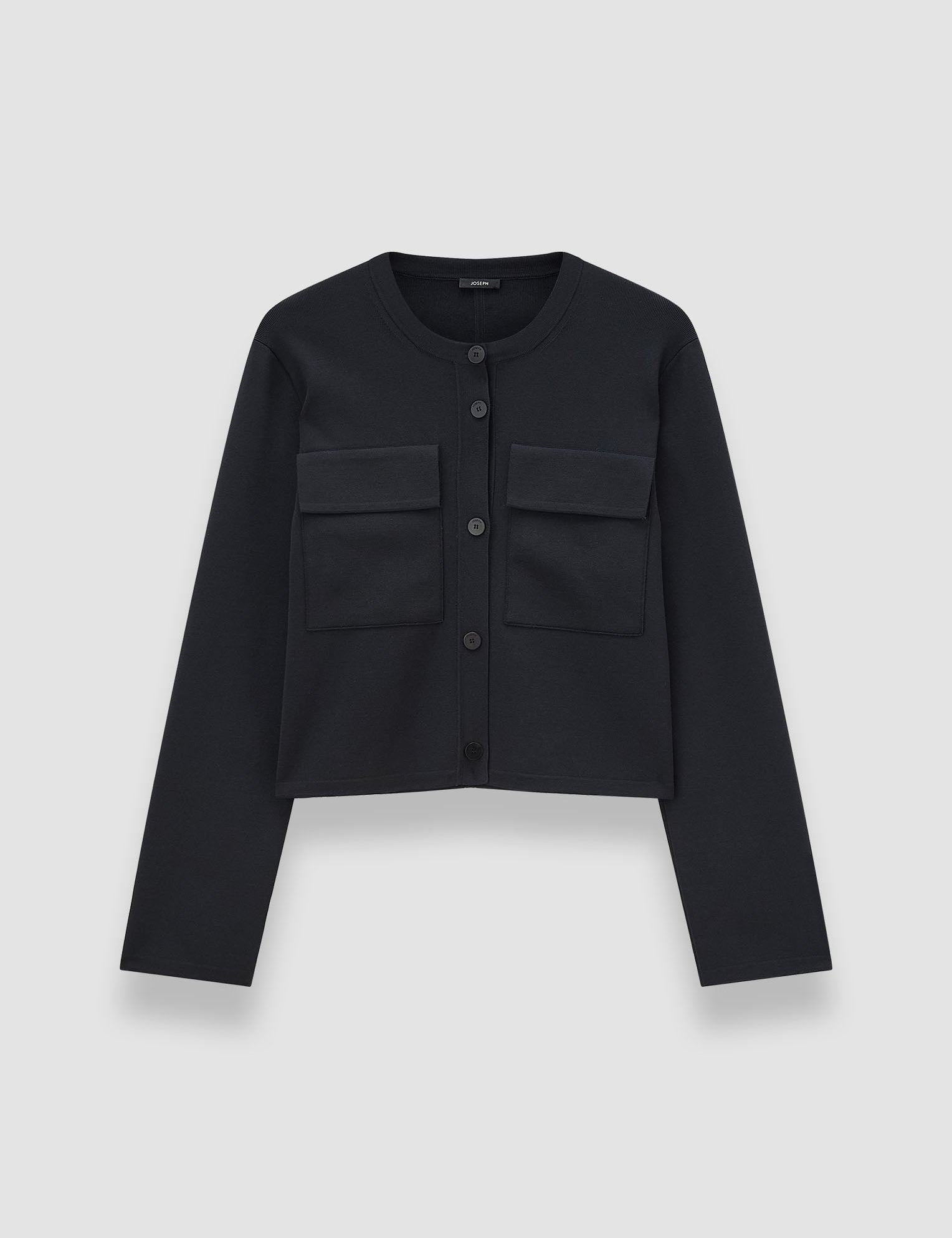Black Viscose Knit Stretch Cardigan Jacket - Joseph