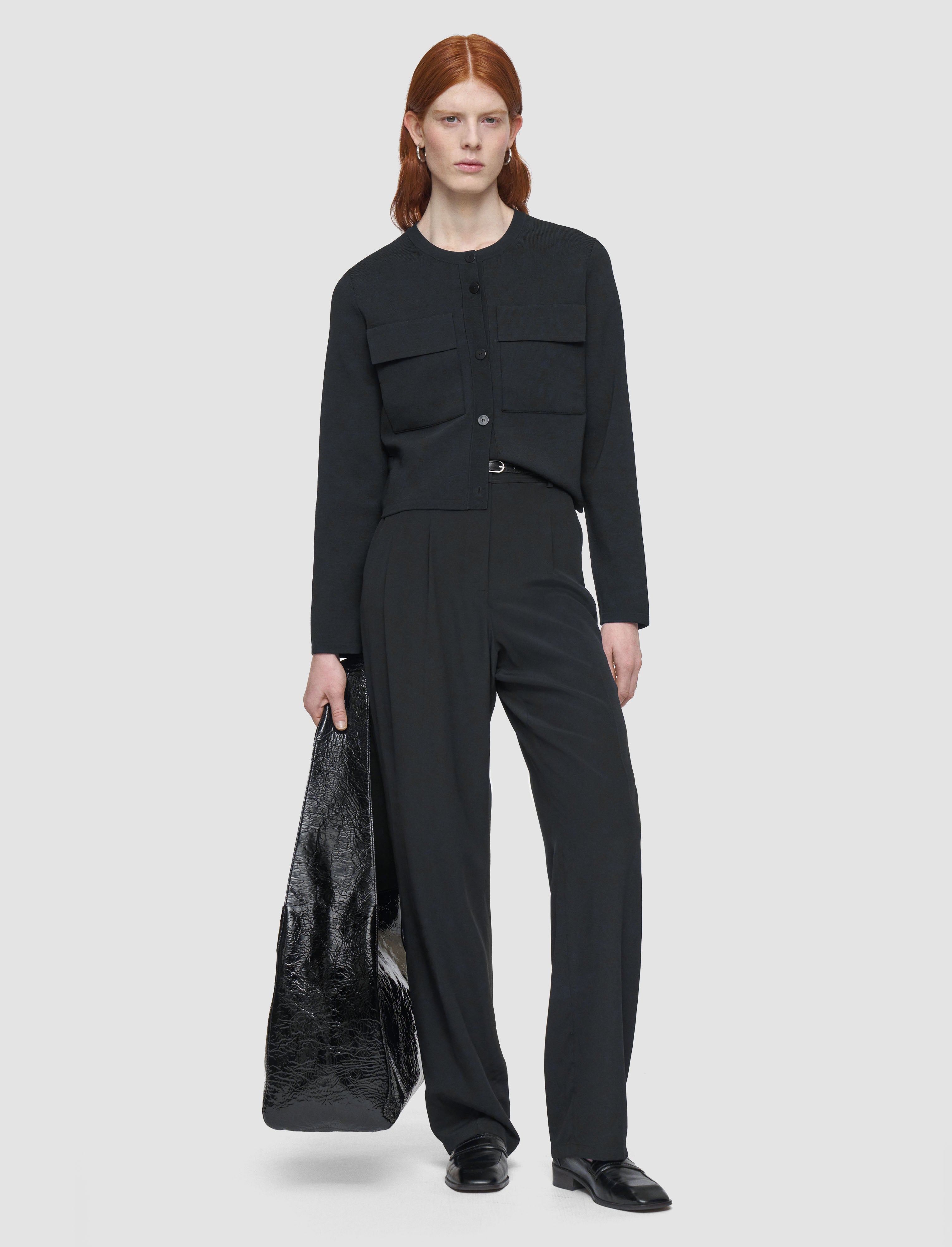 black-viscose-knit-stretch-cardigan-jacket-JOSEPH