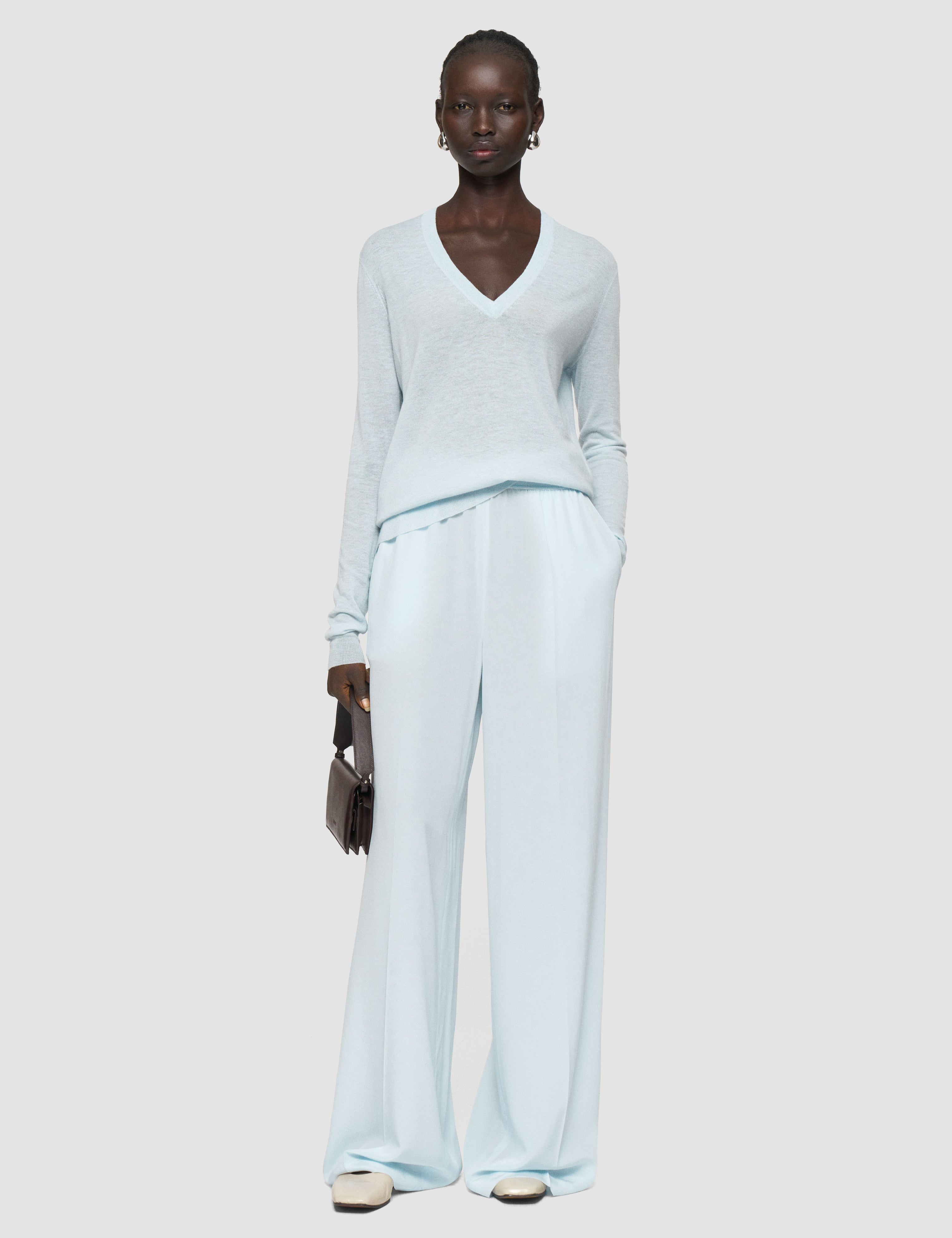 Blue Cashair V Neck Jumper - Joseph