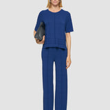 Blue Viscose Grid Knit T-Shirt - Joseph