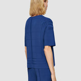 Blue Viscose Grid Knit T-Shirt - Joseph