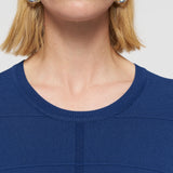 Blue Viscose Grid Knit T-Shirt - Joseph