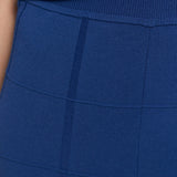 Blue Viscose Grid Knit Trousers - Joseph
