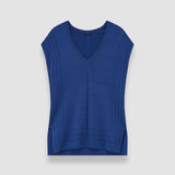 Blue Viscose Grid Knit Top - Joseph