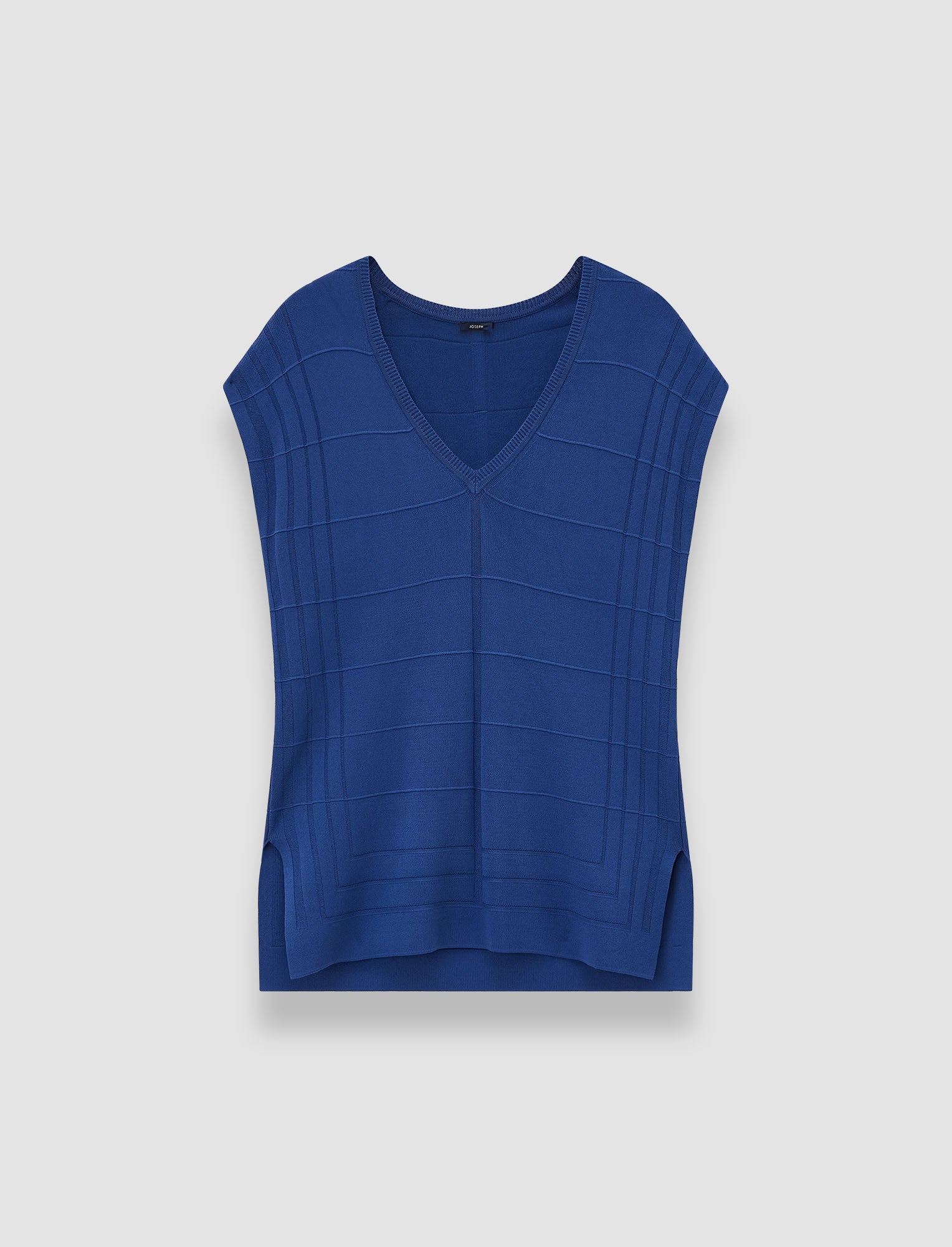 blue-viscose-grid-knit-top-JOSEPH