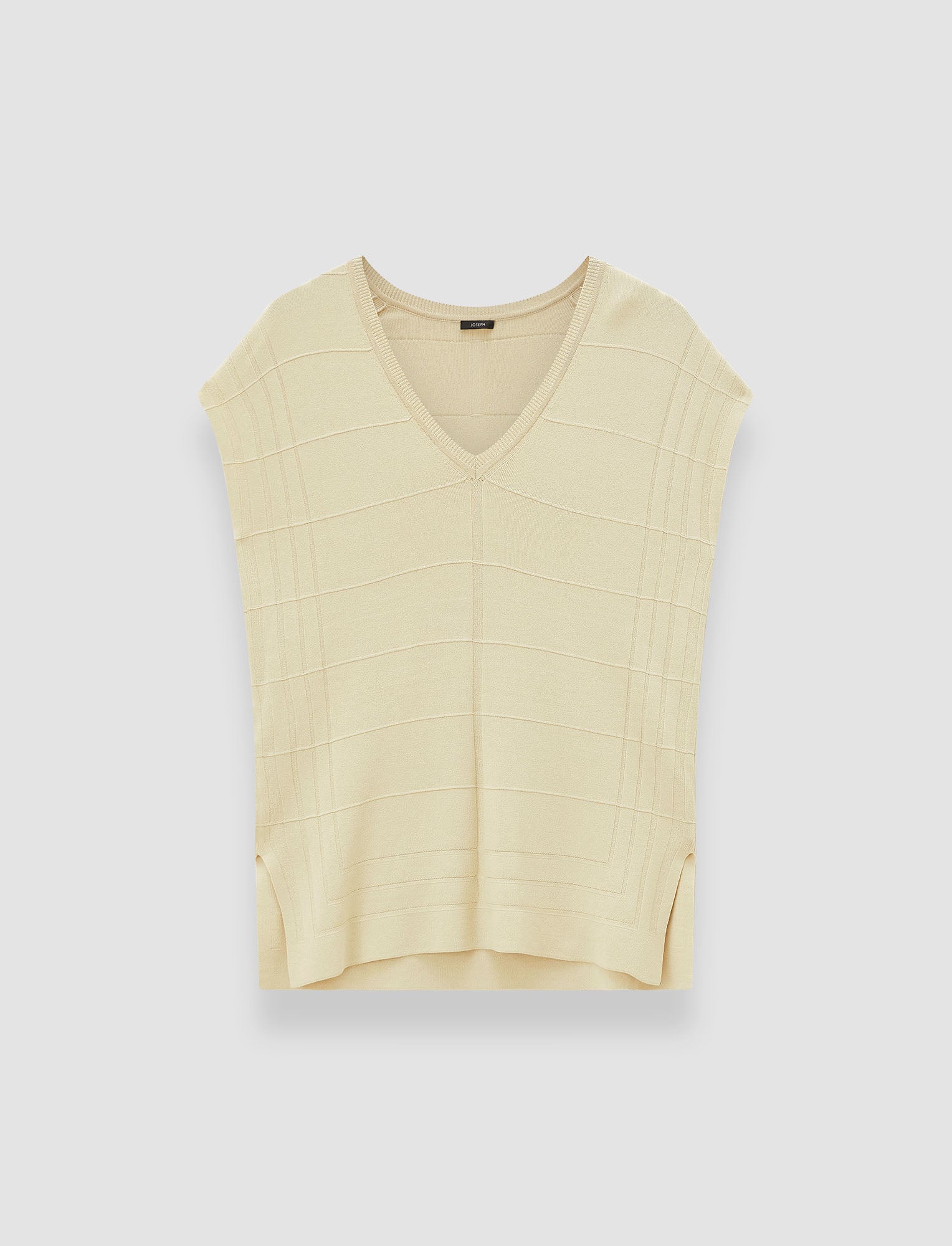 beige-viscose-grid-knit-top-JOSEPH