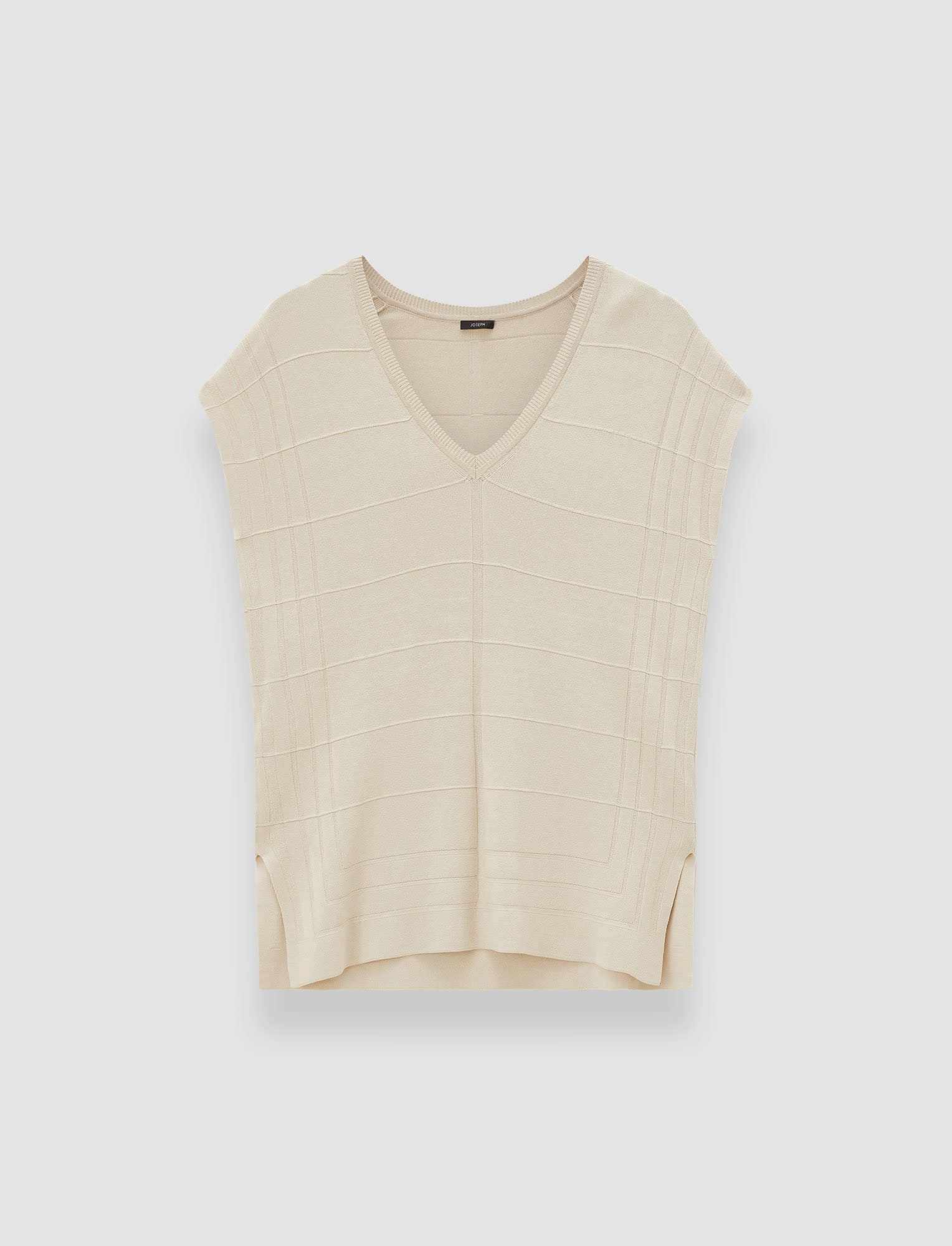 beige-viscose-grid-knit-top-JOSEPH