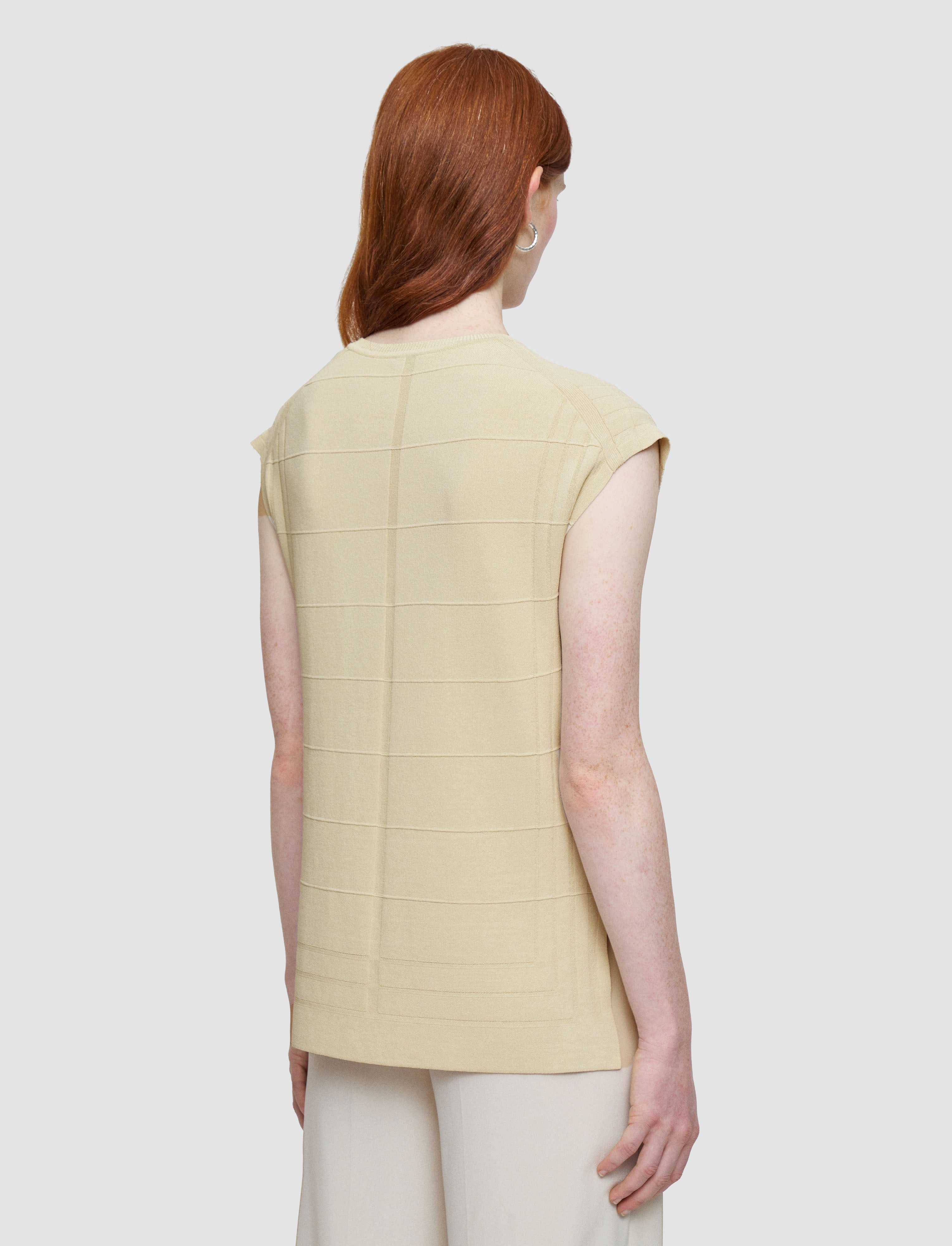 beige-viscose-grid-knit-top-JOSEPH