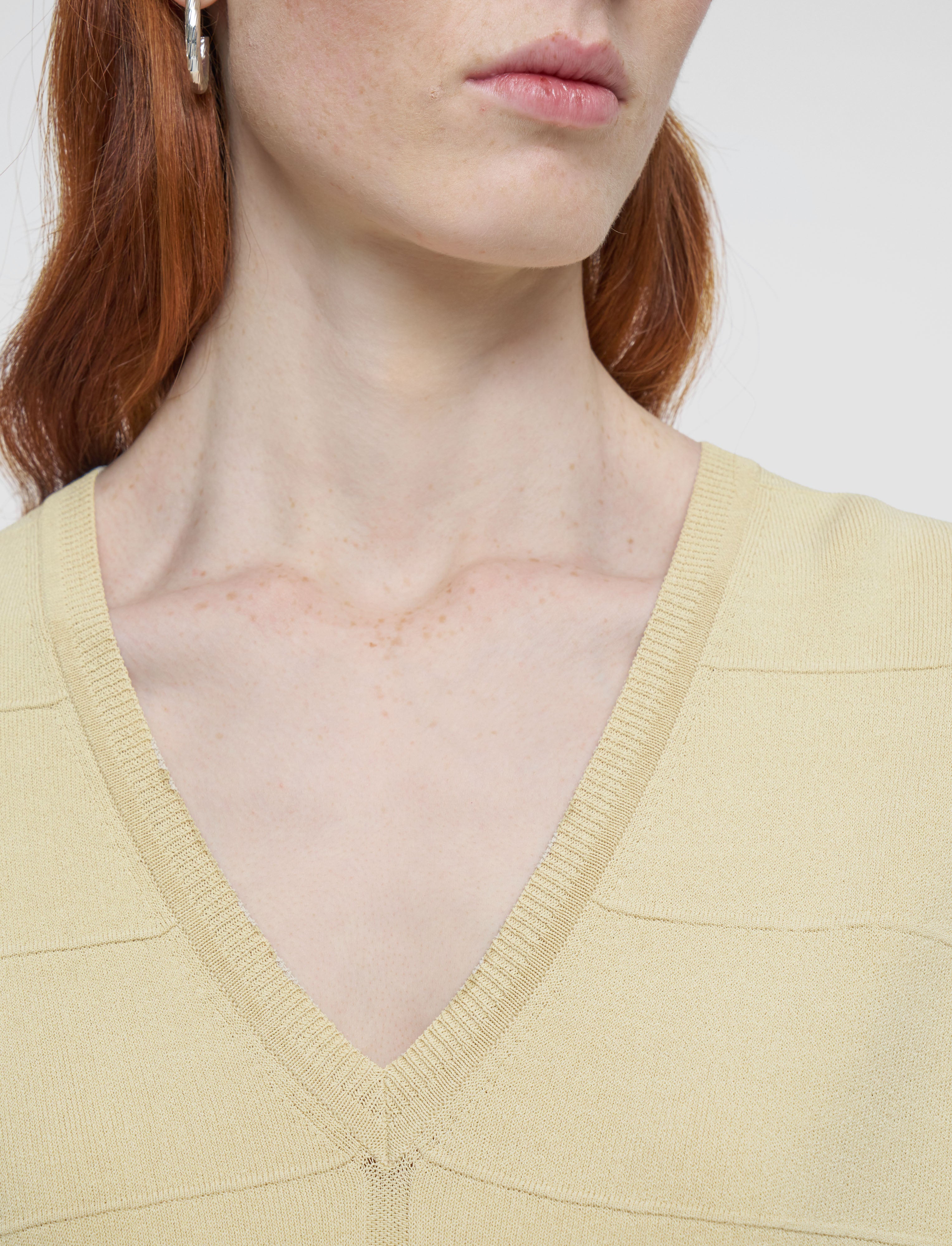 beige-viscose-grid-knit-top-JOSEPH