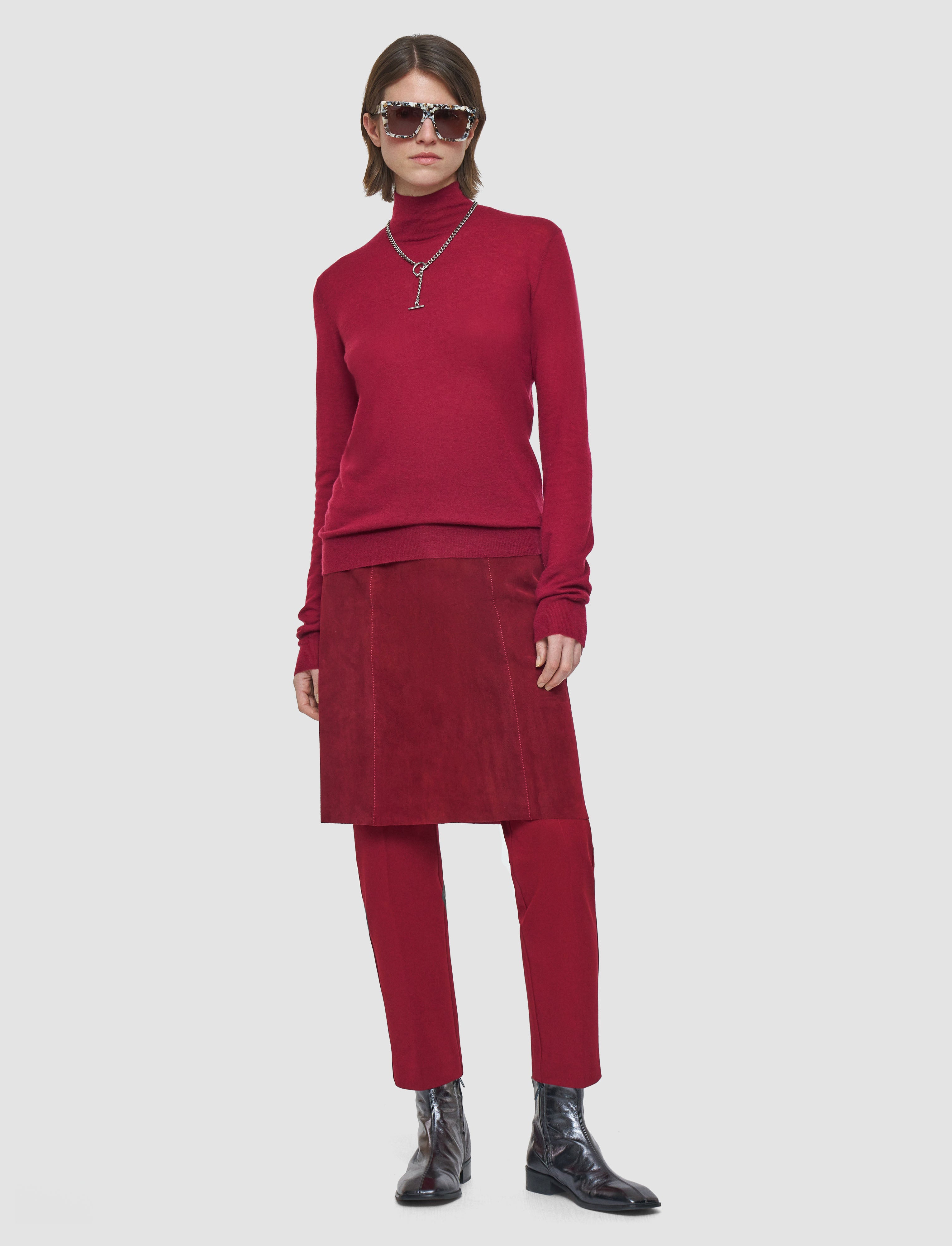 rouge-pull-col-montant-en-cashair-JOSEPH