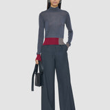 Grey Overlay Cashair Mock Neck Jumper - Joseph