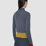 Grey Overlay Cashair Mock Neck Jumper - Joseph