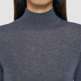 Grey Overlay Cashair Mock Neck Jumper - Joseph