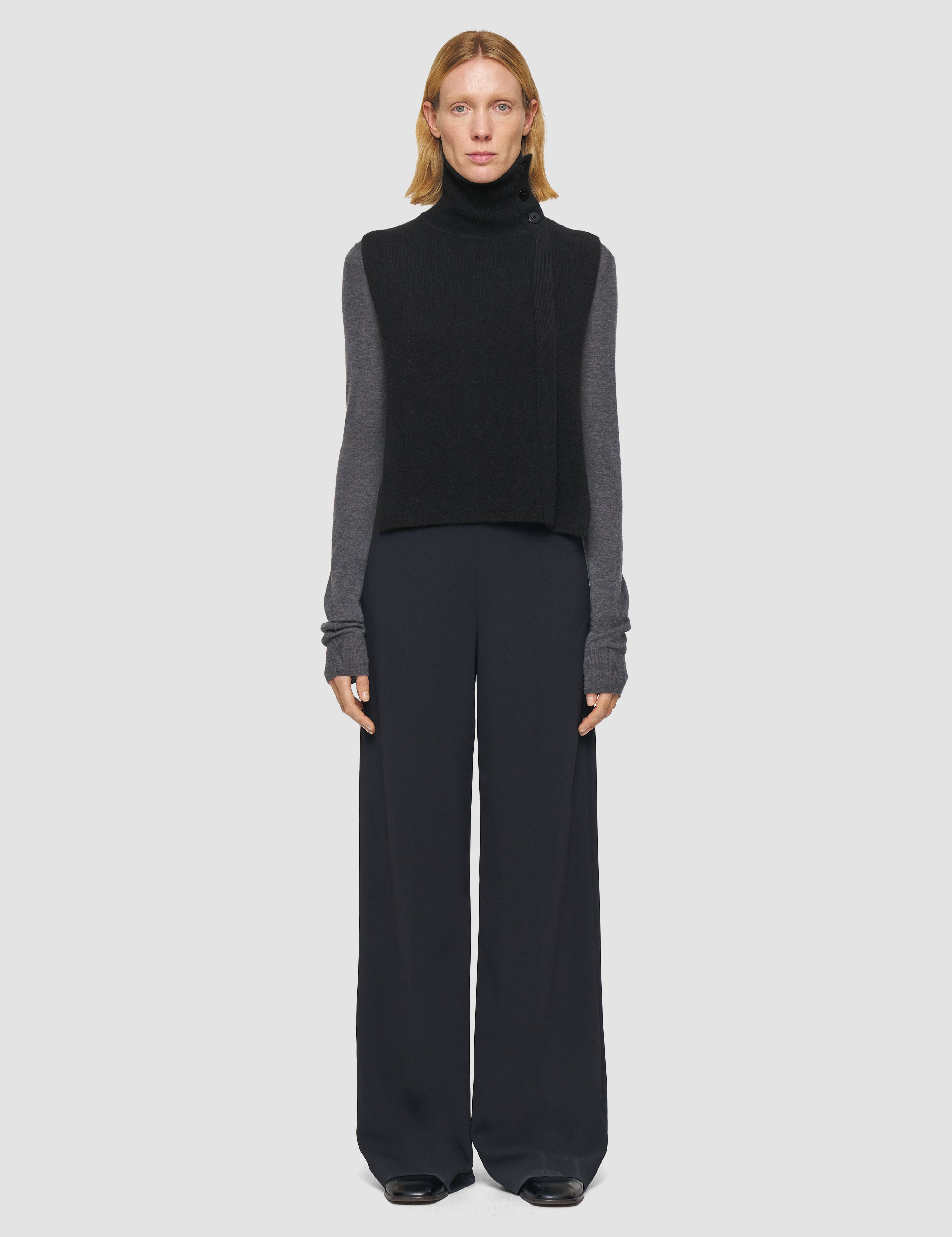 Black Brushed Cashmere Bib - Joseph