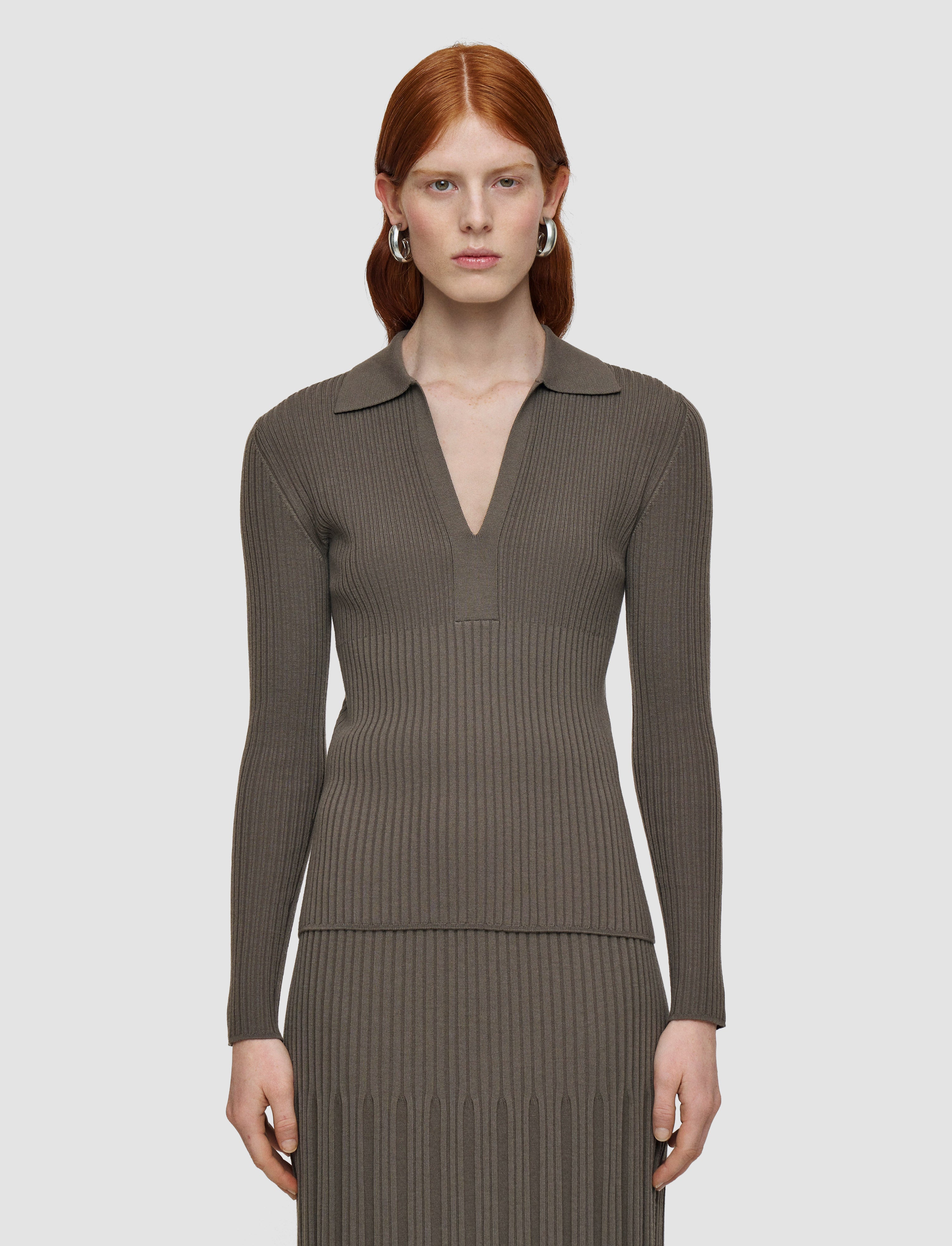 brown-merino-rib-knit-polo-top-JOSEPH