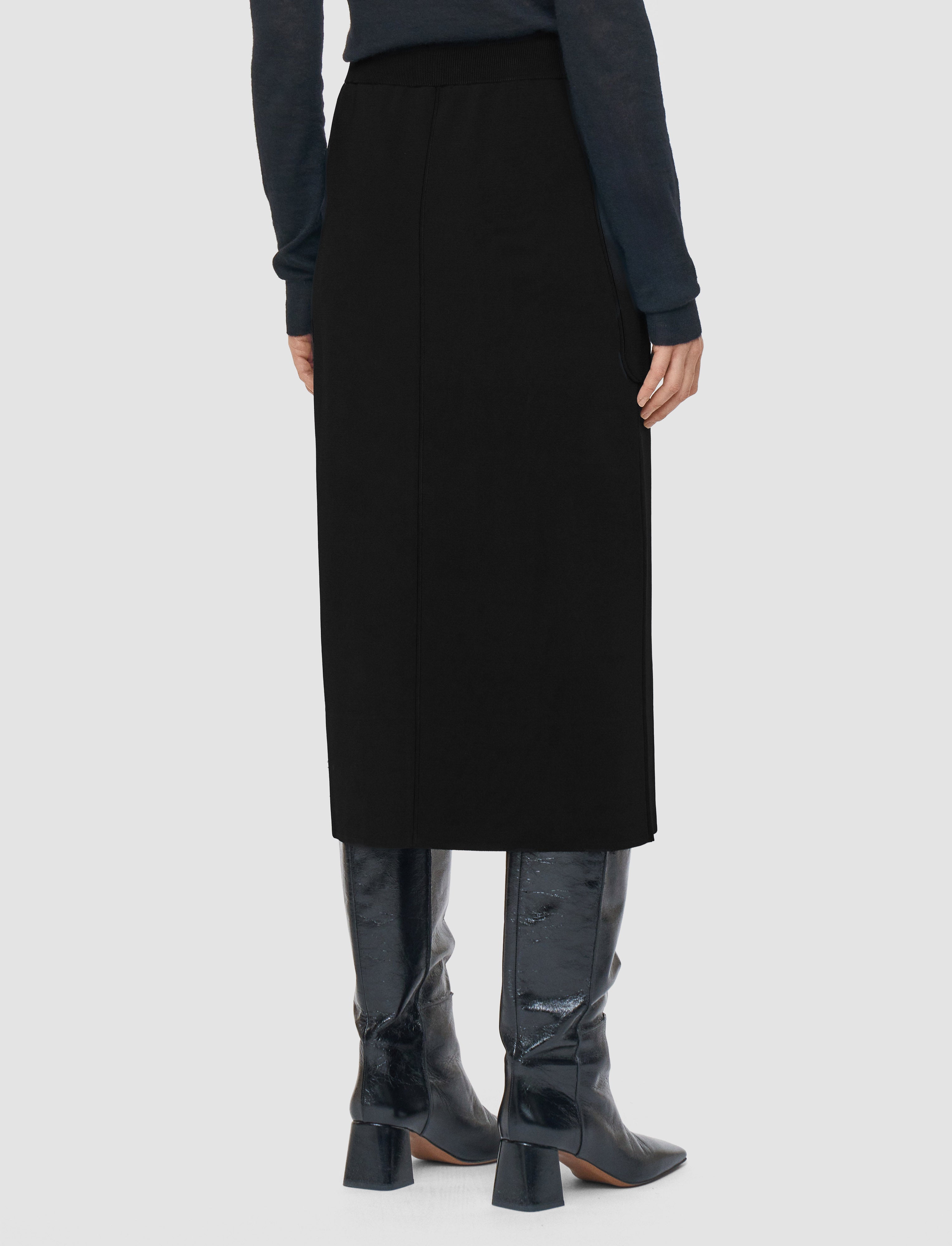 black-milano-knit-stretch-skirt-JOSEPH