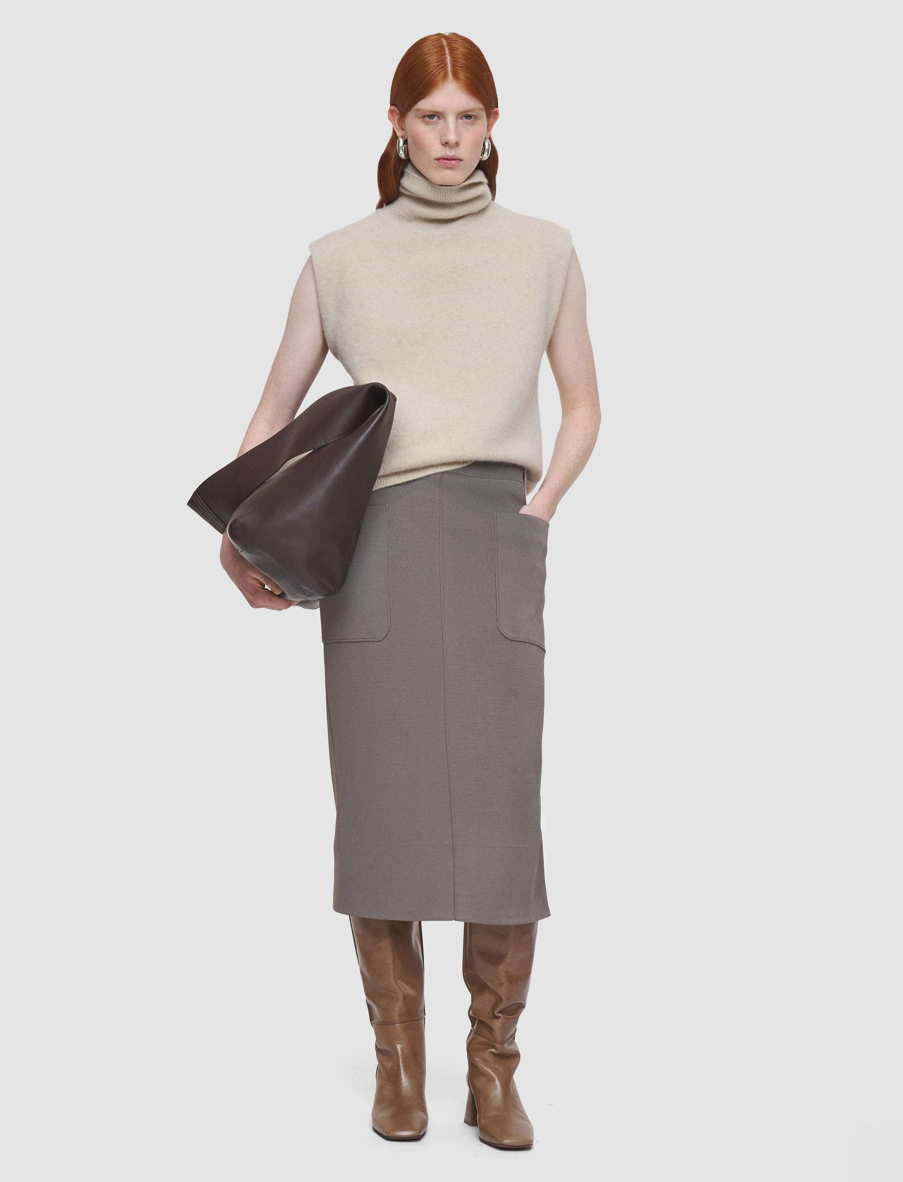brown-milano-knit-stretch-skirt-JOSEPH