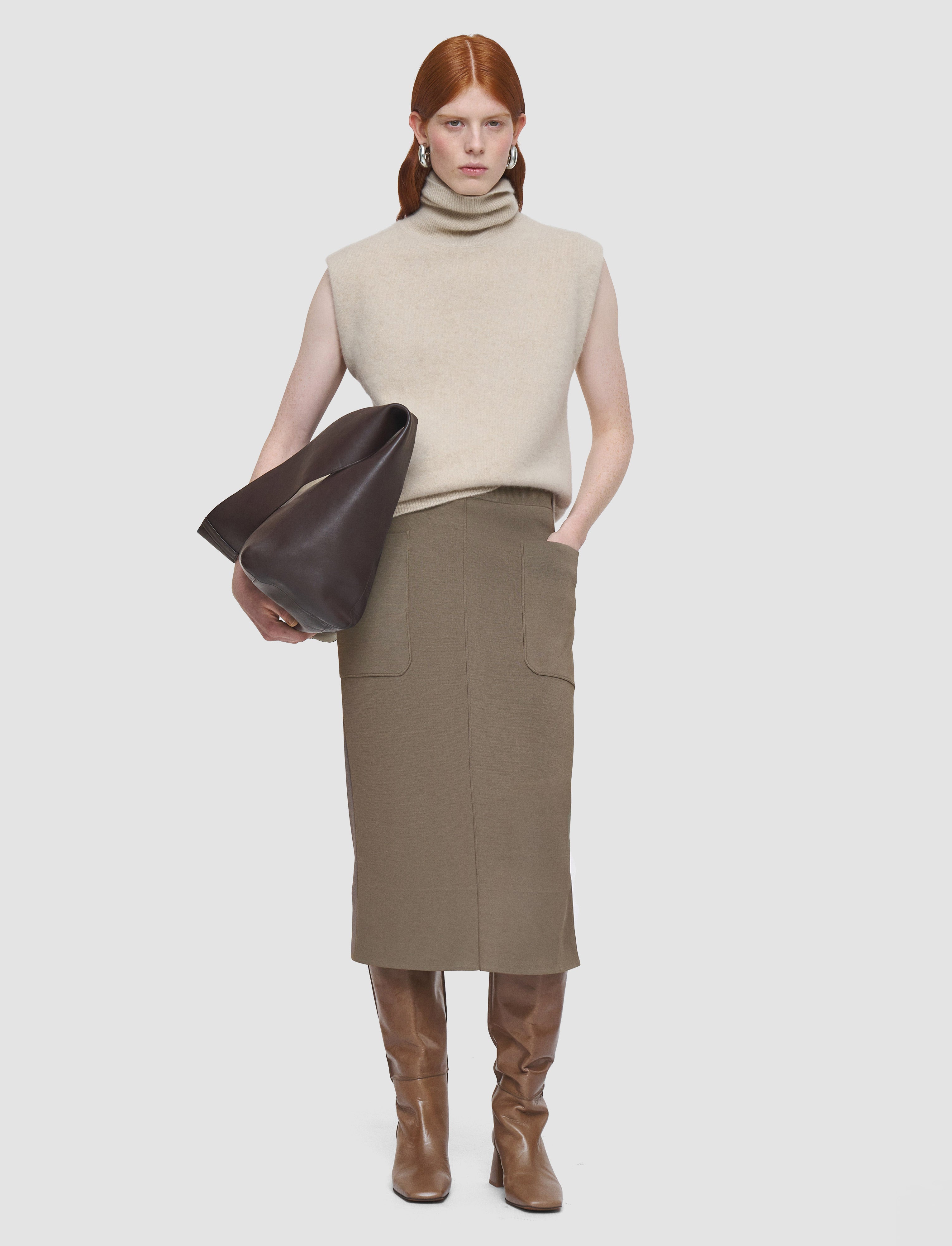 brown-milano-knit-stretch-skirt-JOSEPH