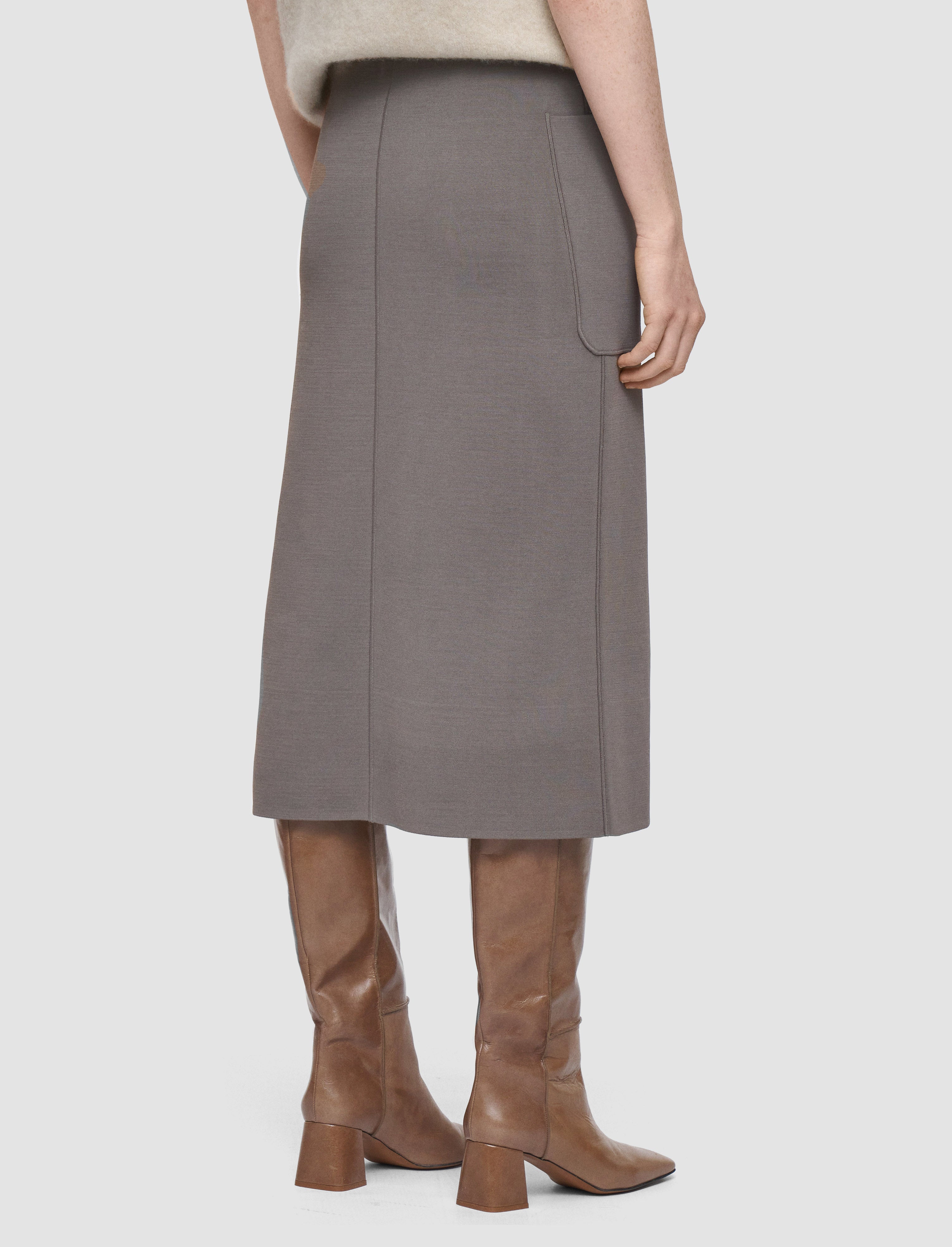 brown-milano-knit-stretch-skirt-JOSEPH