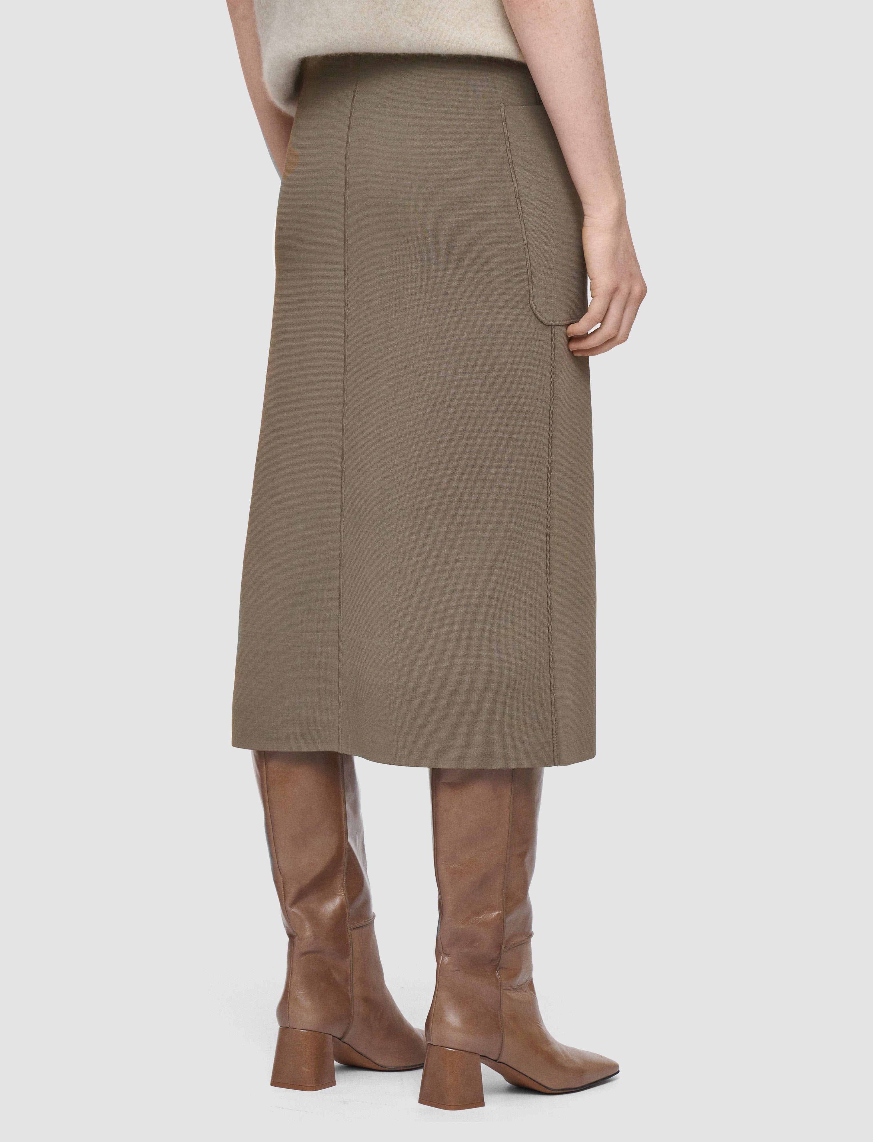 brown-milano-knit-stretch-skirt-JOSEPH