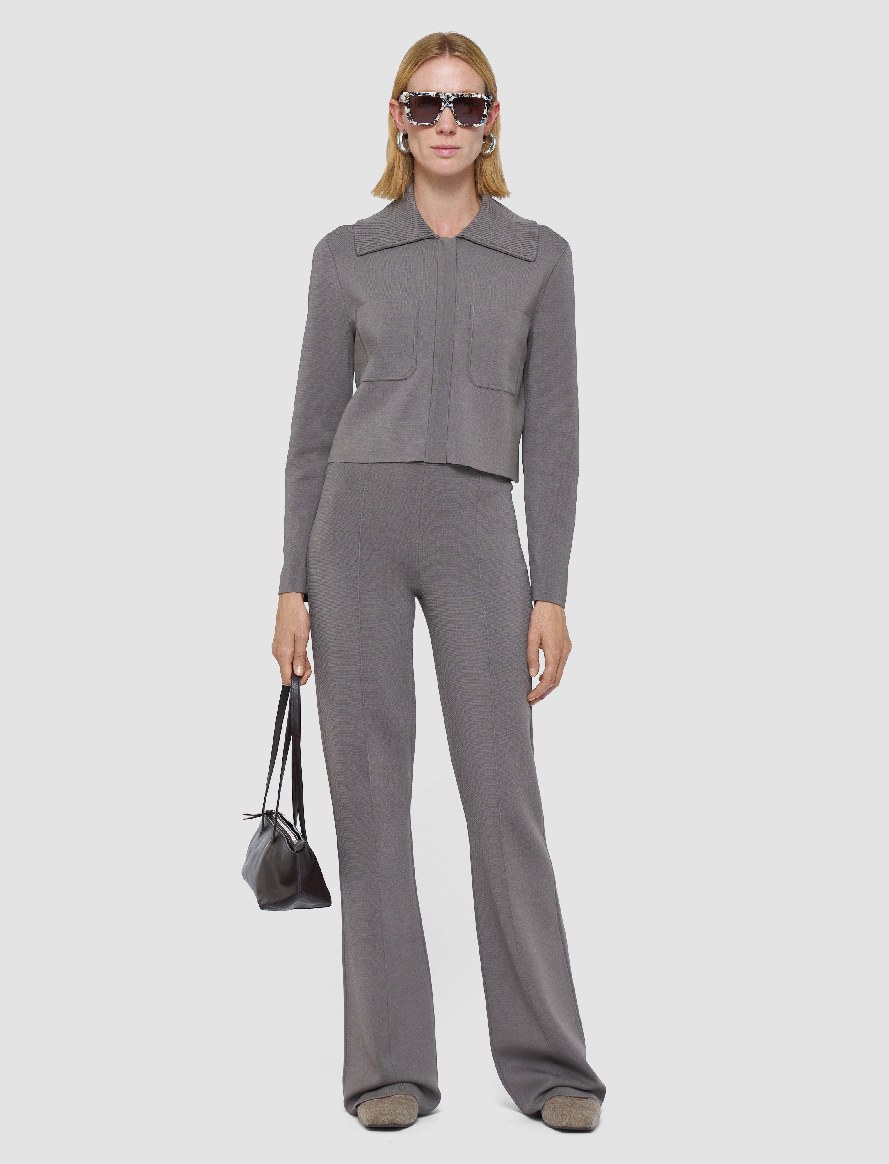marron-veste-courte-en-maille-milano-stretch-JOSEPH