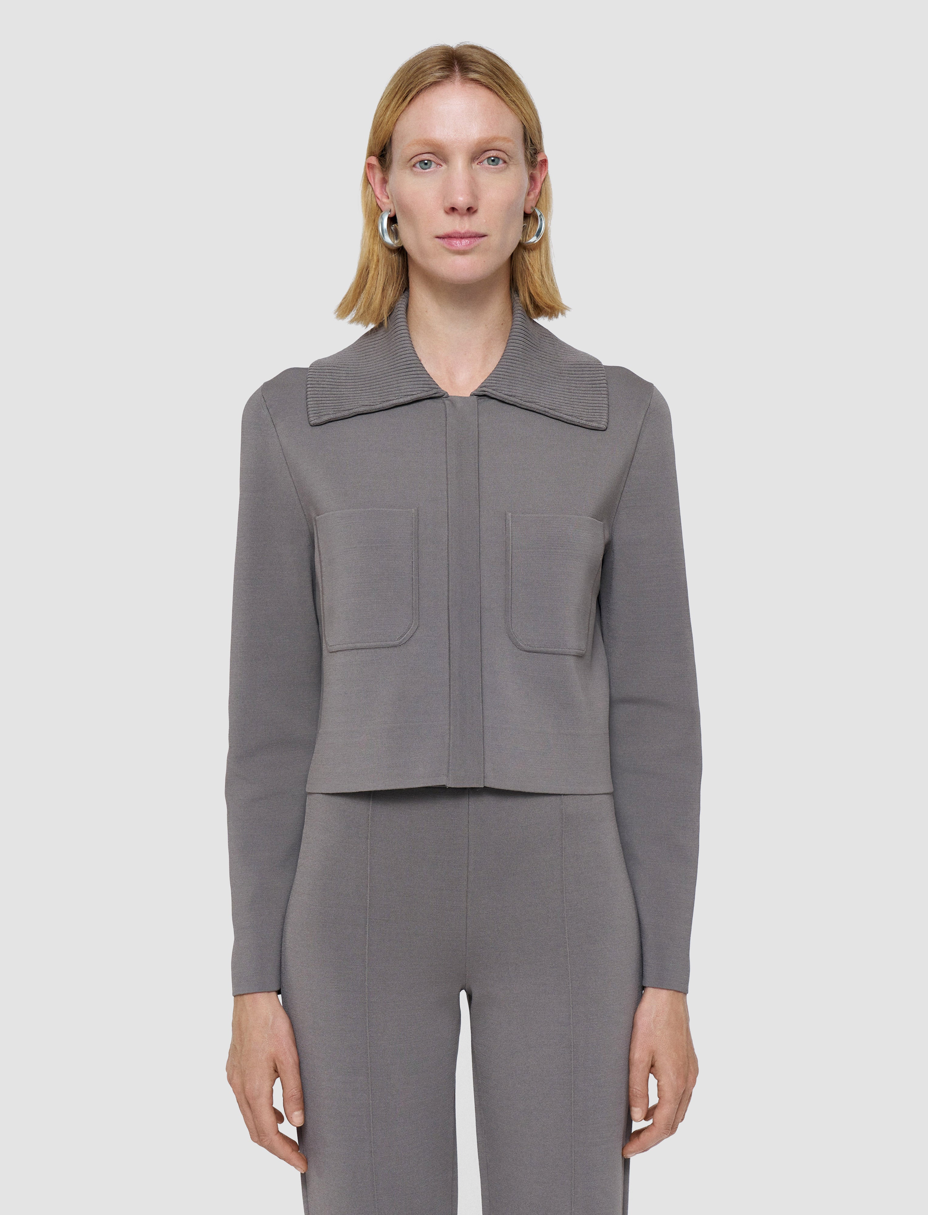 marron-veste-courte-en-maille-milano-stretch-JOSEPH